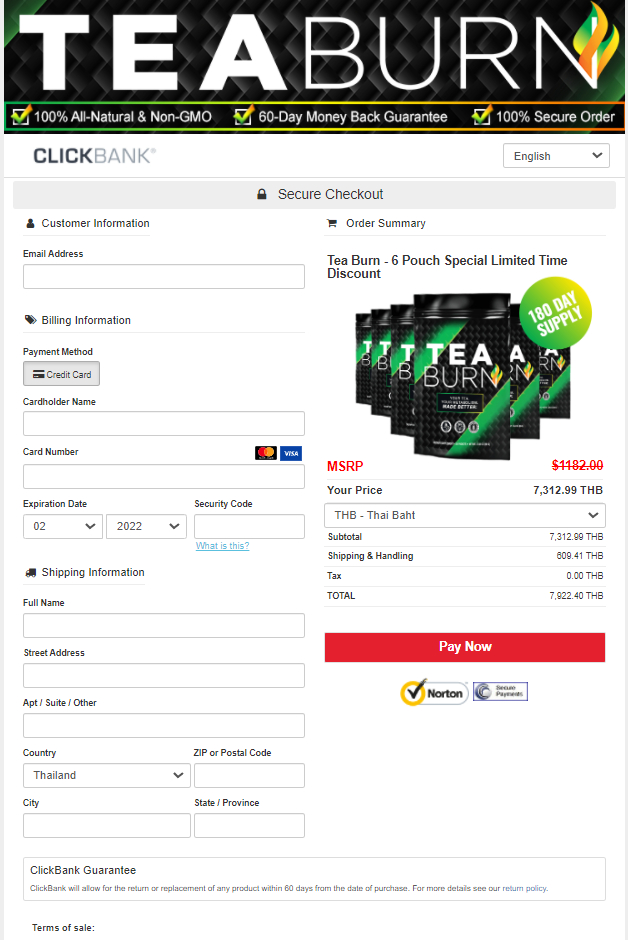 Tea Burn - Secure checkout